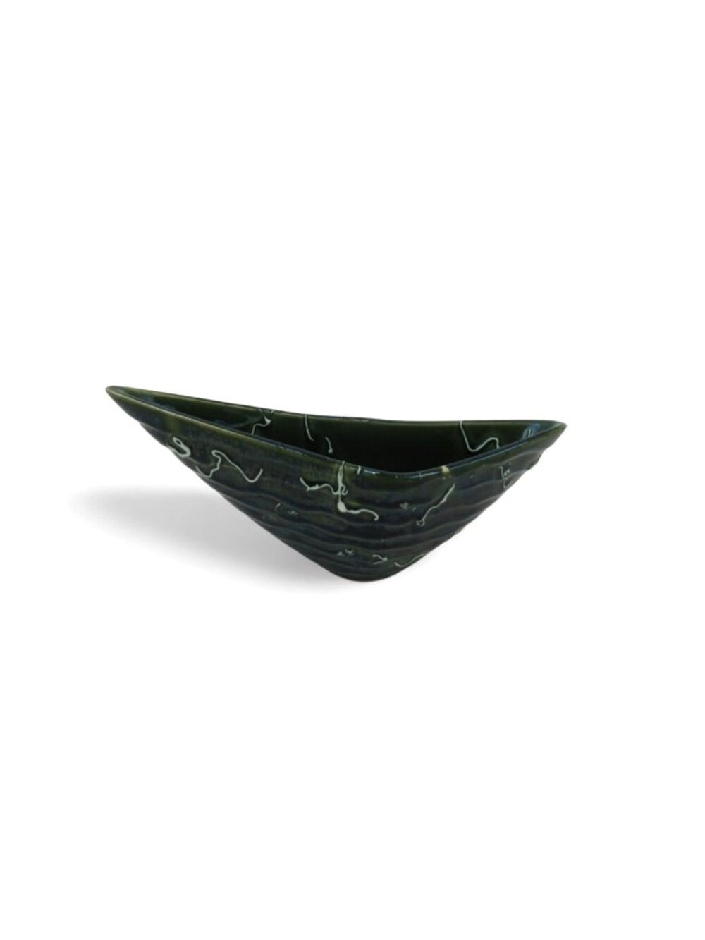 Vintage Beauceware Canada 1060 Green Drip Glaze Pottery Bowl MCM Decor 9"